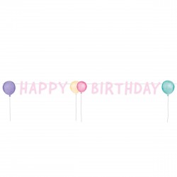 Burtu virtene HB "Dzimšanas diena pasteļtoņos" 1,5 m