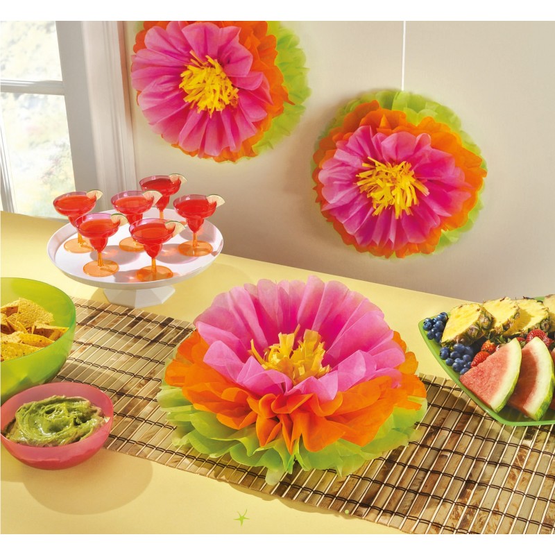 Karājas dekorācijas Pūkains Hibiscus zieds, 3 gab.