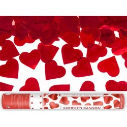 Ручная хлопушка,  пушка-конфетти наполнение сердечки красного  цвета  40 см