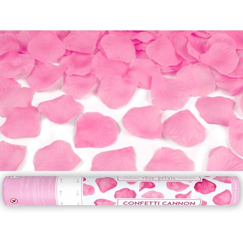 Ручная хлопушка,  пушка-конфетти наполнение лепестки роз розового  цвета  40 см