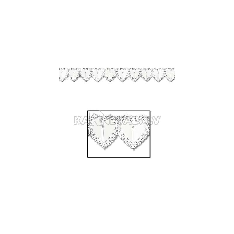 Бумажная гирлянда - Сердечки, длина 3,6 м﻿