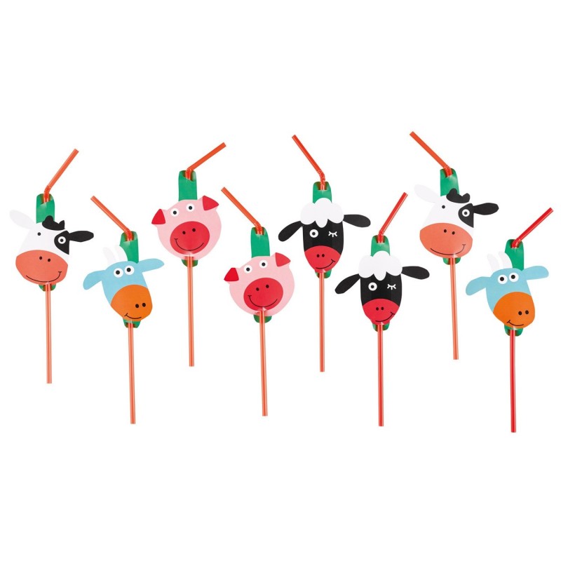 Трубочки “Весёлая ферма”, 8 шт.