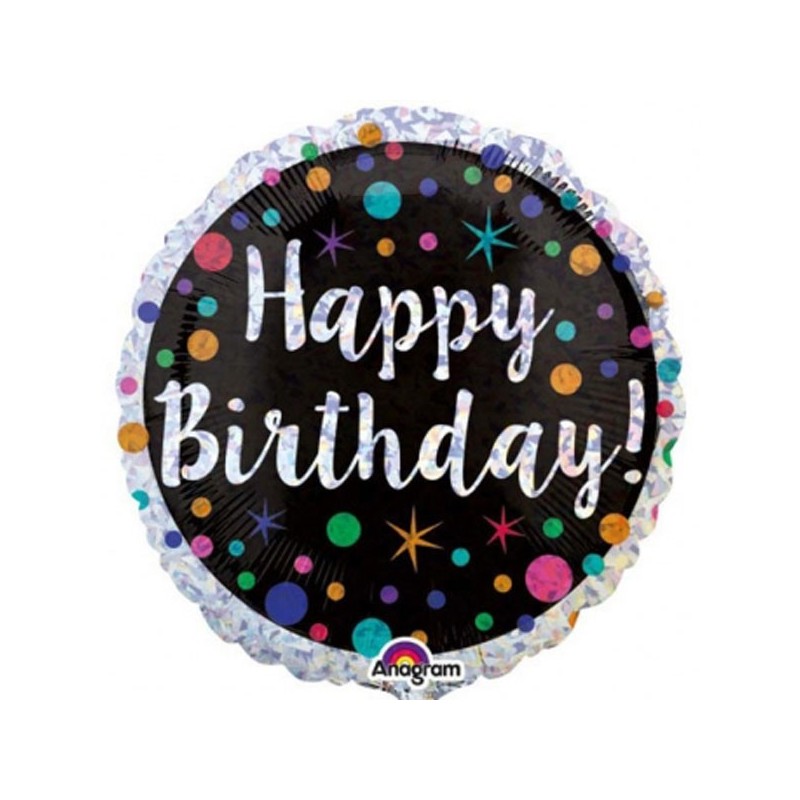 Apaļš folijas balons "Dzimšanas Diena"  43 cm