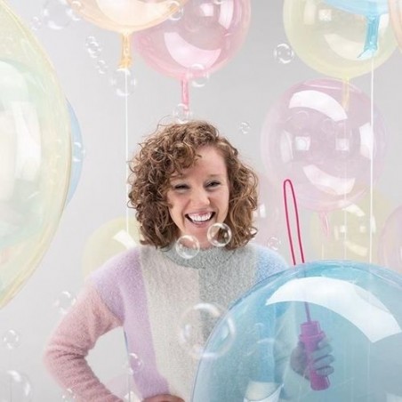 Balons CRYSTAL CLEARZ©, Apaļš, caurspīdīgs gaiši dzeltens balons. Izmērs 45+ cm.