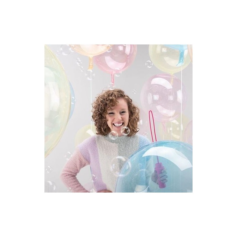 Balons CRYSTAL CLEARZ©, Apaļš, caurspīdīgs gaiši oranžs balons. Izmērs 45+ cm.