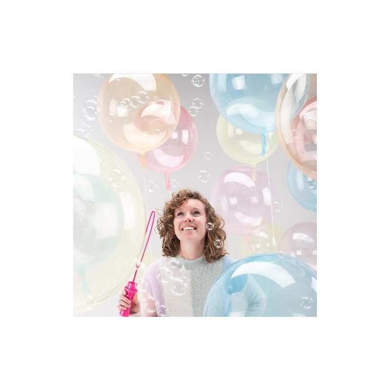 Balons CRYSTAL CLEARZ©, Apaļš, caurspīdīgs gaiši oranžs balons. Izmērs 45+ cm.