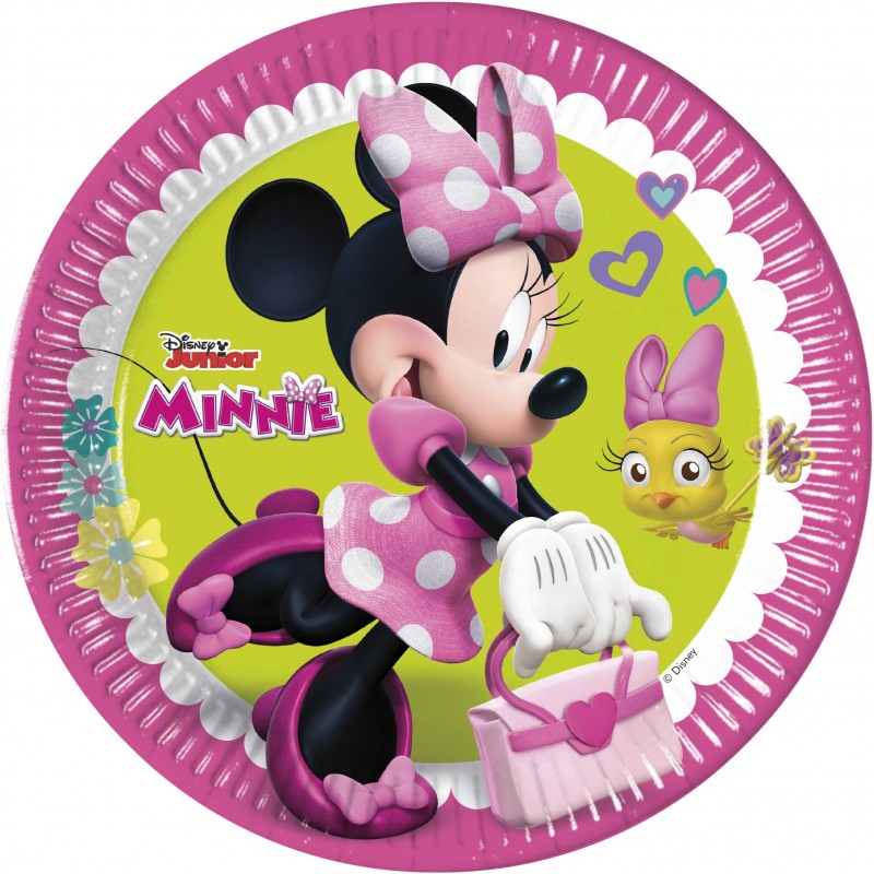 8 бумажных тарелок  23 см MINNIE HAPPY HELPERS DISNEY