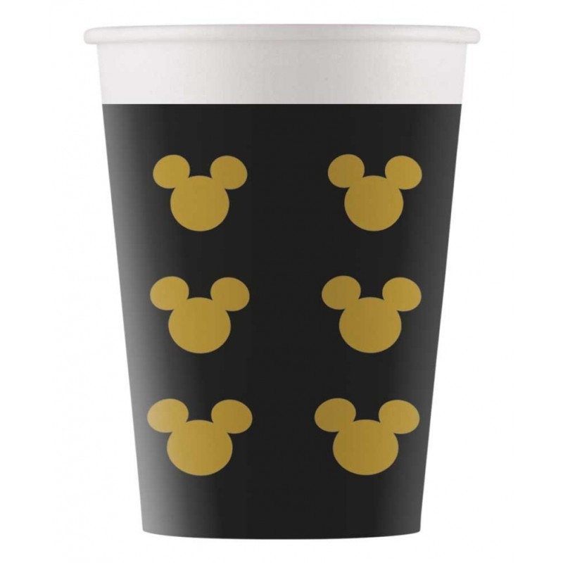 Papīra glāzes MICKEY GOLD 8.gab 200 ml
