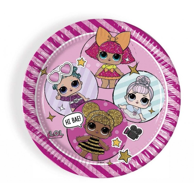Тарелки бумажные LOL 8 шт 23 см