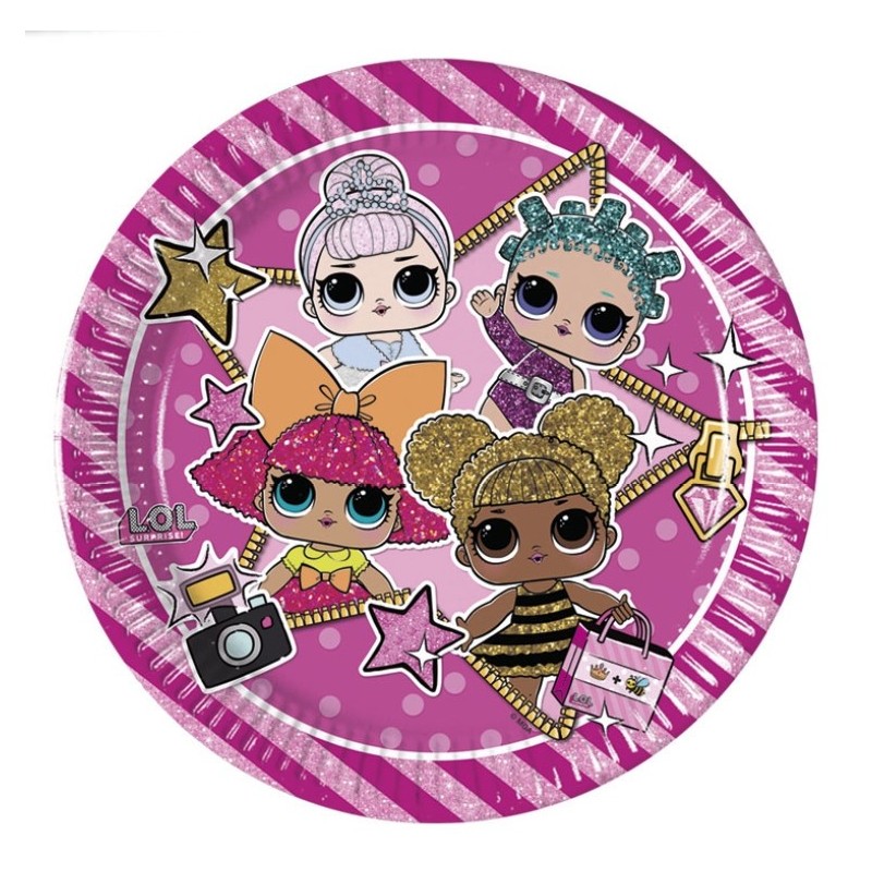 Тарелки бумажные LOL 8 шт 20 см