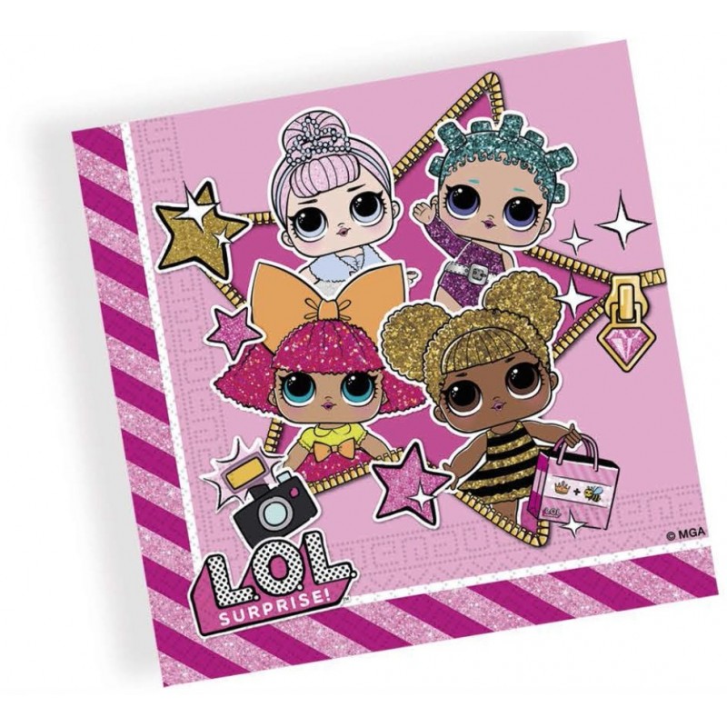 Dekoratīvās papīra salvetes  LOL  33cm х 33 cm 20.gab.