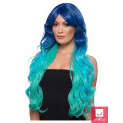 Nāriņas parūka, zila-zilganzaļa, gara, viļņota
