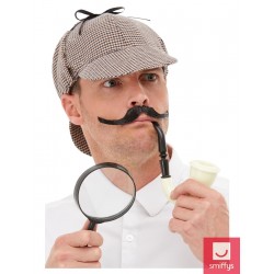 Šerloka Holmsa aksesuāru komplekts - cepure, pīpe, lupa