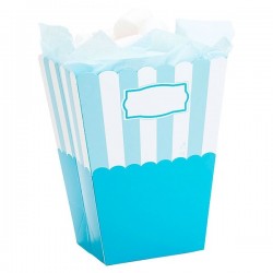 Trauciņi popkornam gaiši zili, papīrs, 8.5 x 10 x 19 cm. 2 gab.