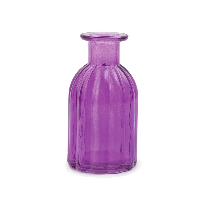 Dekoratīvā stikla pudelīte / vāze, 13.5 cm, violeta