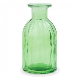 Dekoratīvā stikla pudelīte / vāze, 13.5 cm, zaļa