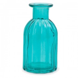Dekoratīvā stikla pudelīte / vāze, 13.5 cm, zaļa