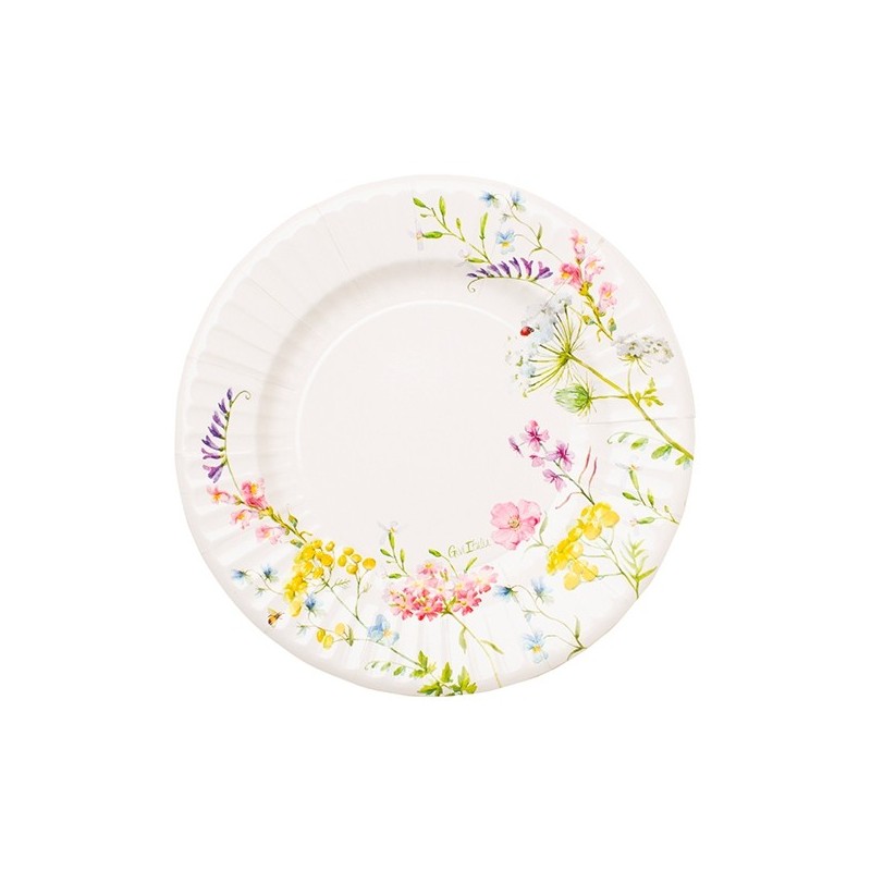 Papīra šķīvji “Bohēmijas dārzs”, 21 cm, 8 gab., dabai draudzīgs materiāls