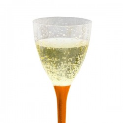 Vīna vai šampanieša glāze ar maināmu kājiņu (pasūta atsevišķi). Plastikāta, caurspīdīga 140 ml. .