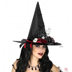 Шляпа Ведьмы с летучими мышами, розами и кукольными головками
