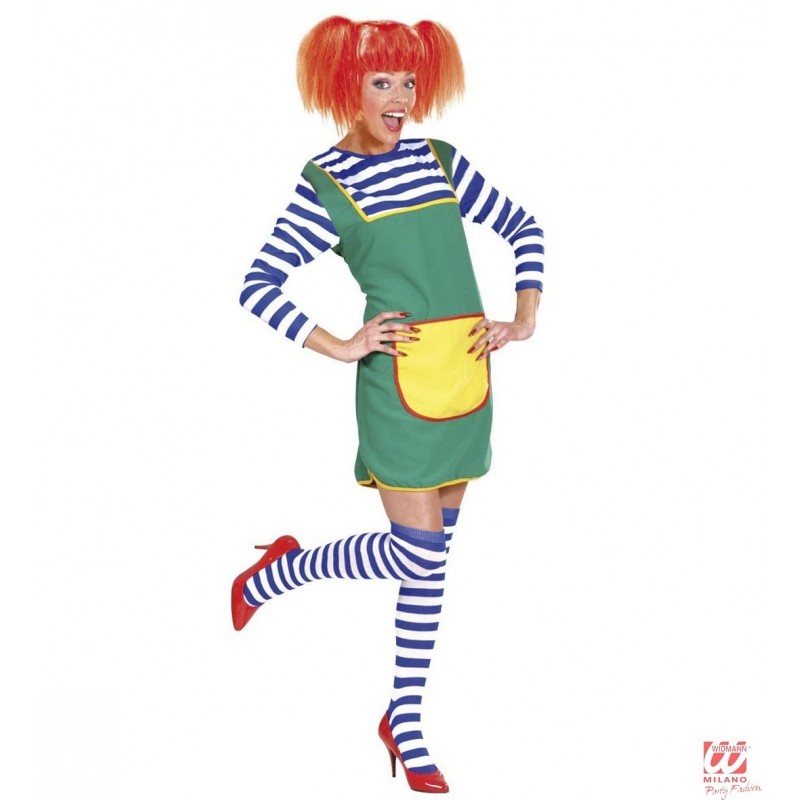 Pusgarās svītrainas zeķes, baltas ar zilām svītrām,  64 cm (viens pieaugušu izmērs visiem)