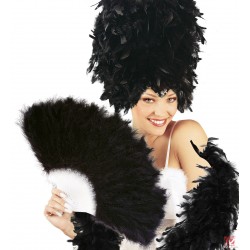 Узорчатый веер с черными перьями