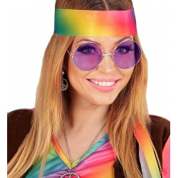 Очки хиппи, очки в стиле семидесятых, с пурпурными линзами