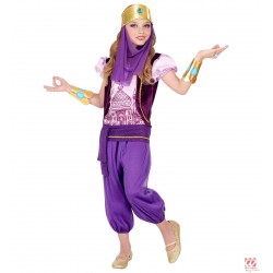 Костюм принцессы Аравии (блузка с жилетом, брюки, пояса, браслеты и головной убор с вуалью) (128 см/5-7 лет)