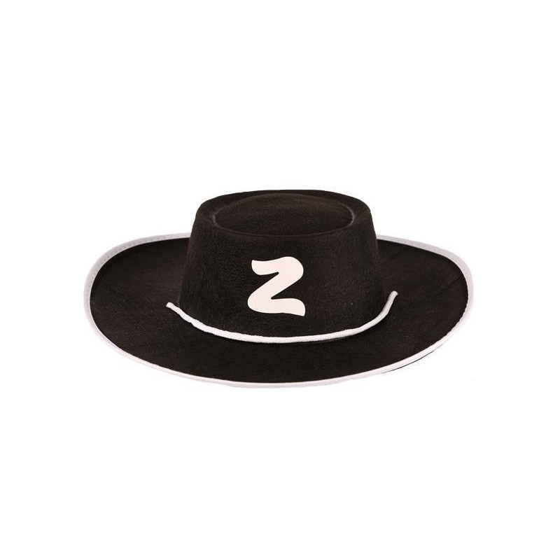 Zorro melna filca cepure