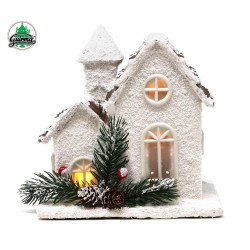 Dekorācija Ziemassvētku māja ar apgaismojumu