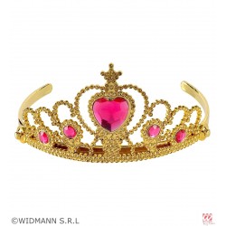 Zelta TIARA ar  rozā dargakmeņiem