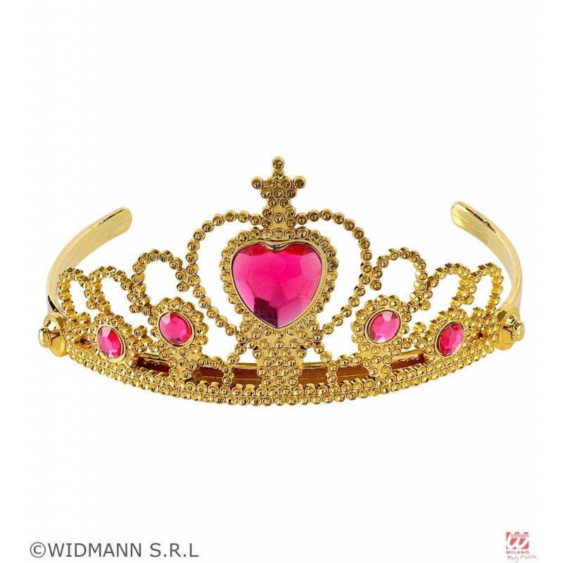 Zelta TIARA ar  rozā dargakmeņiem
