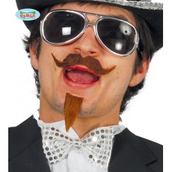 Галстук  бабочка  с серебряной отделкой 11 см﻿