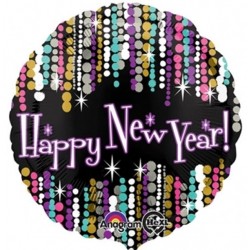 43 cm Folija balons ar hēliju "Happy New Year"