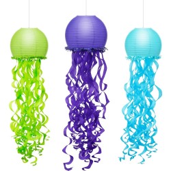 Medūzas papīra laternas "Nāriņas vēlmes", 3 krāsas 3 gab.