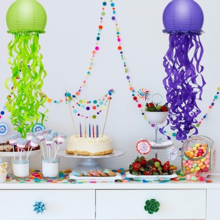 Medūzas papīra laternas "Nāriņas vēlmes", 3 krāsas 3 gab.