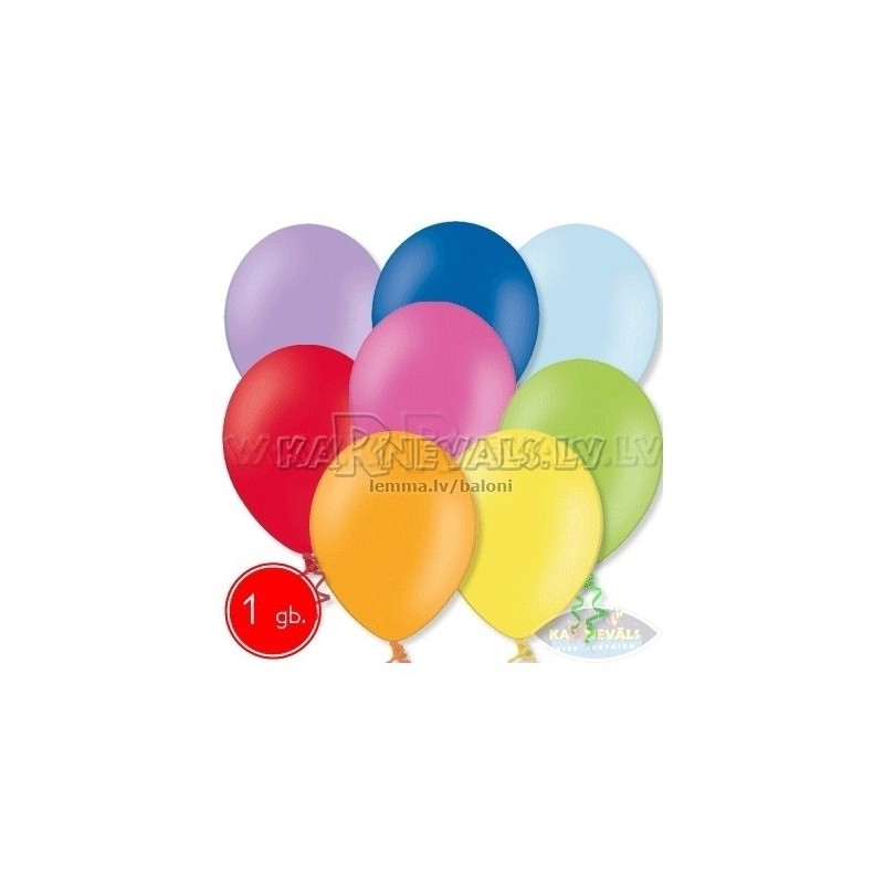 27cm  lateksa balons, pastels, assortiments,  1 gab. 