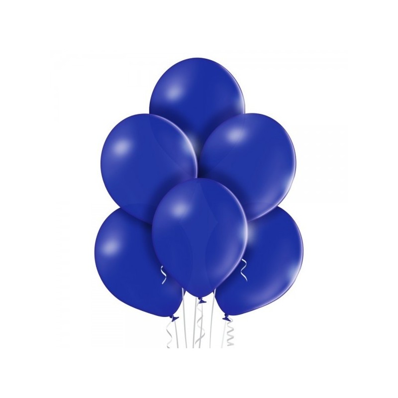 12"/30cm lateksa baloni Pastelis Tumši Zils BLUE 6 gab.