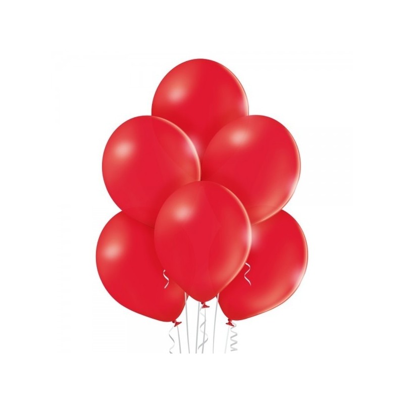 12"/30cm lateksa baloni Pastelis Sarkans 6 gab.