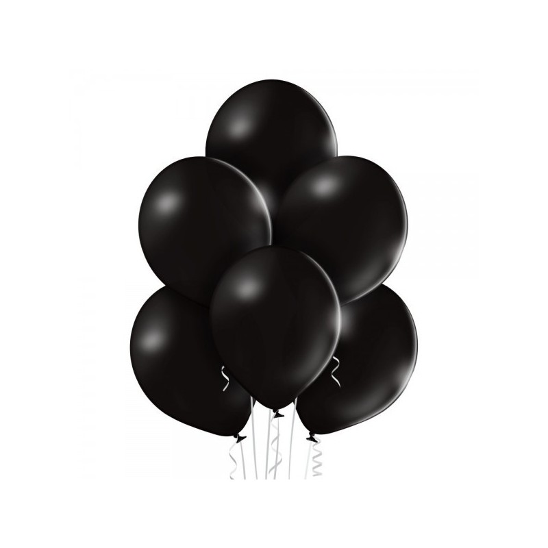 12"/30cm lateksa baloni Pastelis Melns 6 gab.