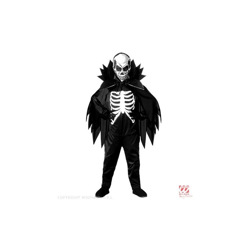 SKELETS  kombinezons, kaplis ar statīva apkakli, maska  116 cm 4-5 gadi