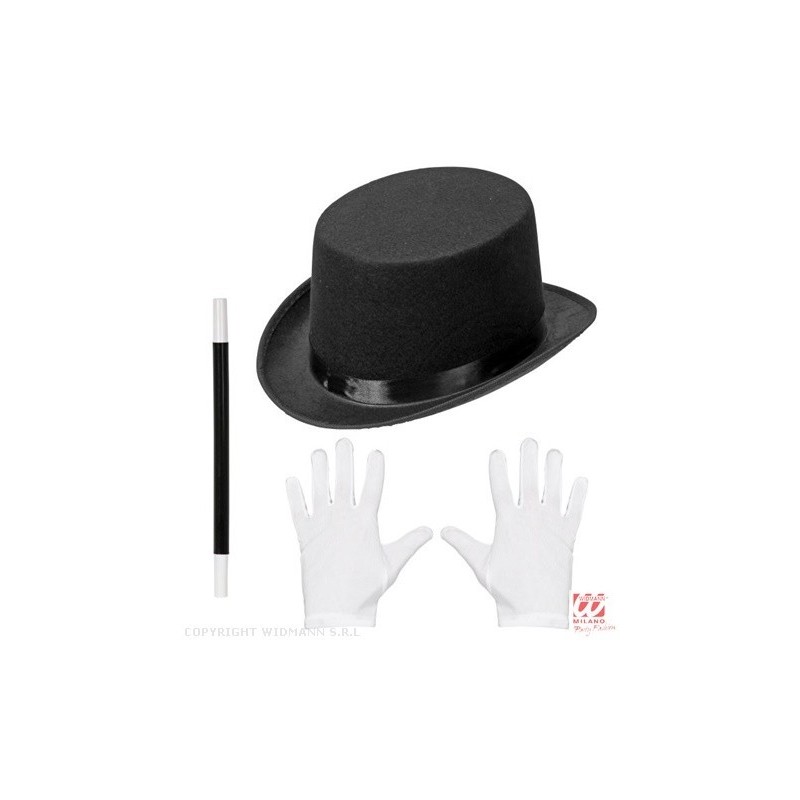 Mags - aksesuāru komplekts cilindrs. cimdi,burvju zizlis