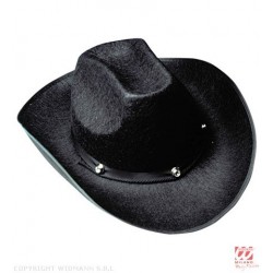 KOVBOJU melna cepure ar kniedēm