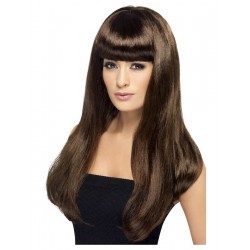 Brīnišķīga sieviešu parūka, brūna, gara, taisna