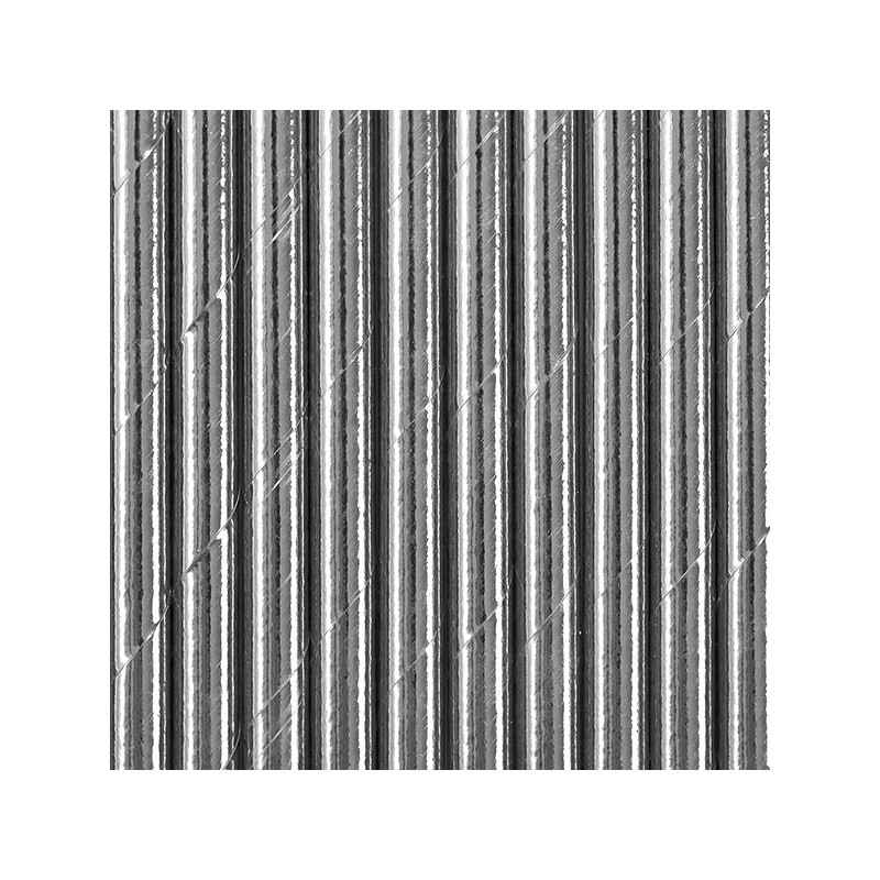 Бумажные соломки, серебро, 19.5 см, 10 шт.