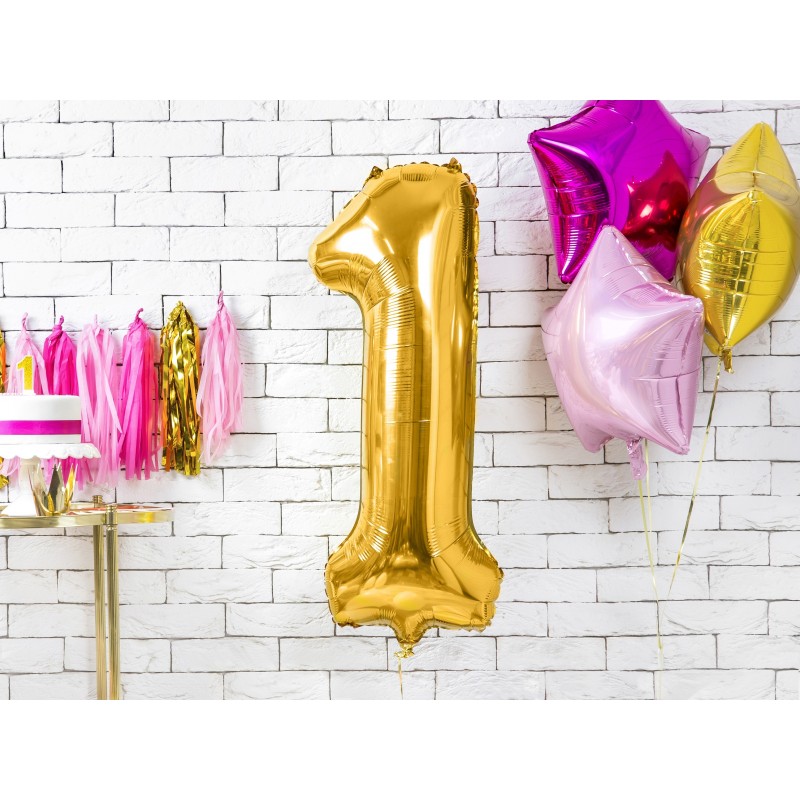 86 cm ciparu formas folija balons zelta krāsā.