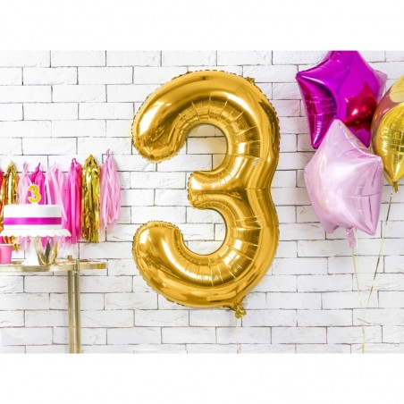 86 cm ciparu formas folija balons zelta krāsā.