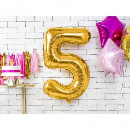 86 cm ciparu formas folija balons zelta krāsā.