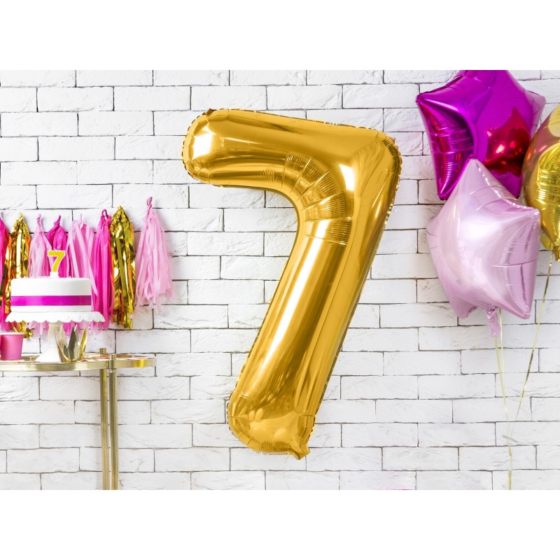 86 cm ciparu formas folija balons zelta krāsā.