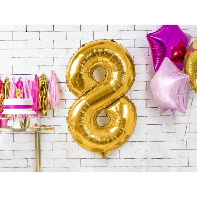 86 cm ciparu formas folija balons zelta krāsā.